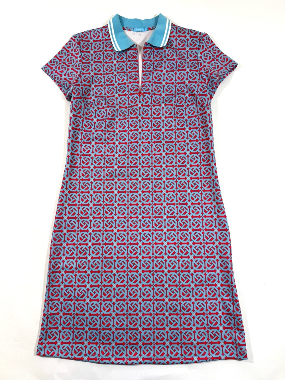 J McLaughlin Montclair Polo Dress Catalina Cloth Geo Print